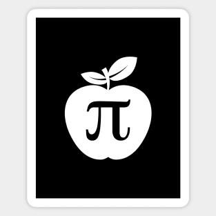 Apple PI Design - White Print Magnet